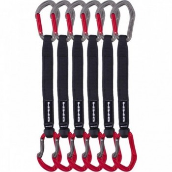 6er-Pack Alpha Sport Expressschlingen 25cm Rot für Sportklettern - rutschfeste Karabiner - 1