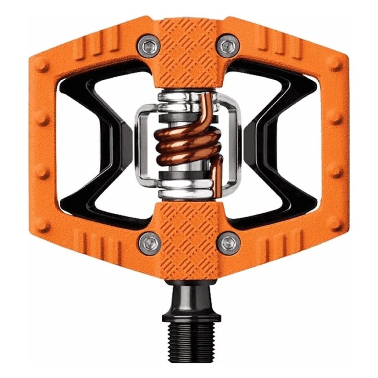 Pedali CRANKBROTHERS Double Shot 2 Arancio/Nero per MTB, Città e Commuting - Dual Function, Alluminio A380 - 2 - Pedali - 064130