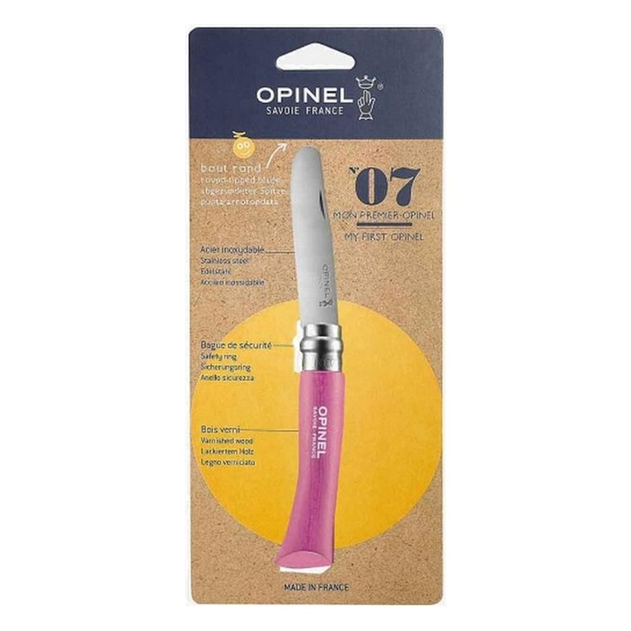 Mon Premier Opinel Fuchsia - Couteau Sûr pour Enfants avec Lame Ronde (Pack de 6) - 2