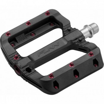 Black Magic Pedal in Black Thermoplastic with Red Pins, 103x98x17mm - 1