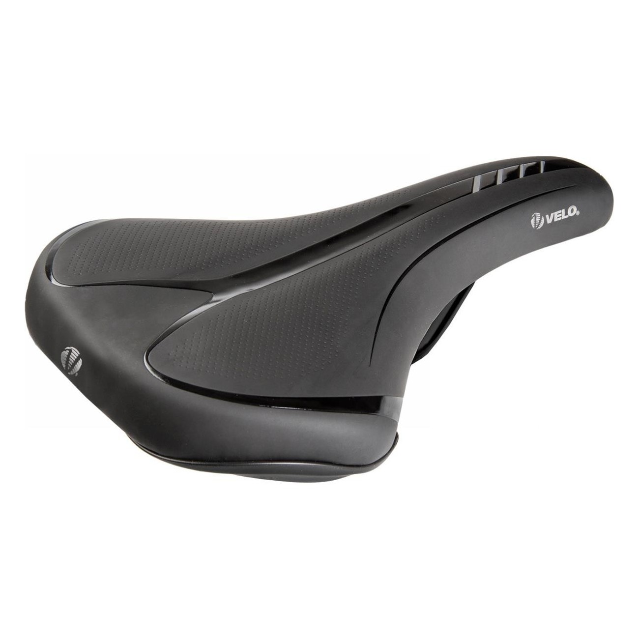 Sella Trekking Velo Fit Traveller L 284x172 mm Nera/Argento con Schiuma Comfort e Superficie Senza Cuciture - 1 - Selle - 088753