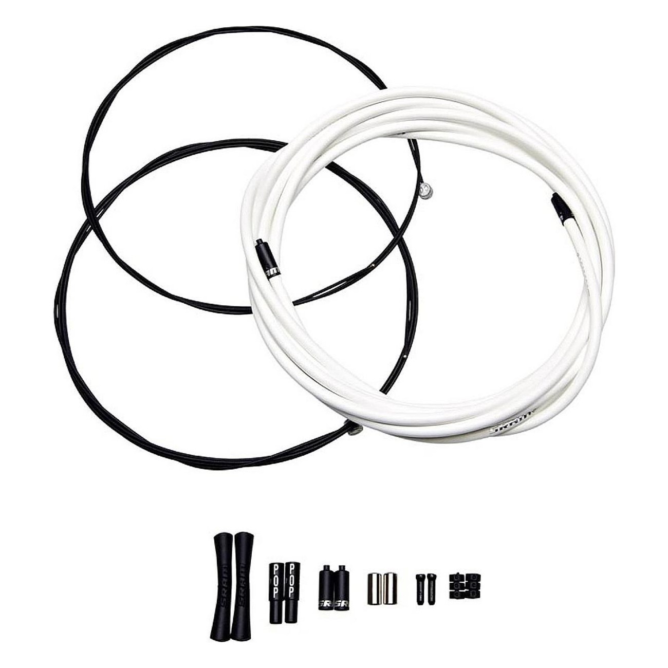 Kit Câbles de Dérailleur SRAM Slickwire Blanc pour Route et VTT - 2300mm, 1.2mm, 4mm - 1