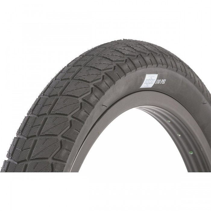 BMX Tire 18 x 2.2 Blackwall Black with Grip Tread - 1