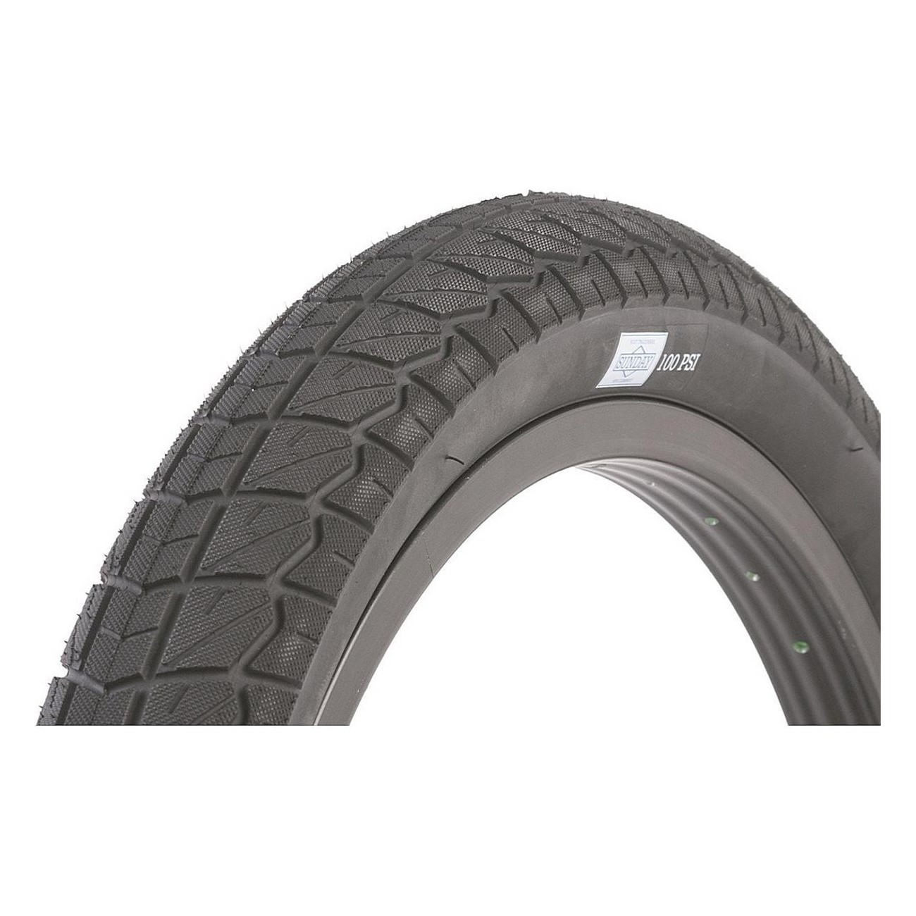 BMX Tire 18 x 2.2 Blackwall Black with Grip Tread - 1