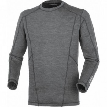 Thermal Long Sleeve Base Layer Grey Melange Merino Wool - Size M - 1