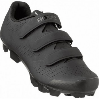 Zapatos MTB M410 Unisex Negros, Suela de Nylon, Cierre de Velcro, Talla 44 - 1