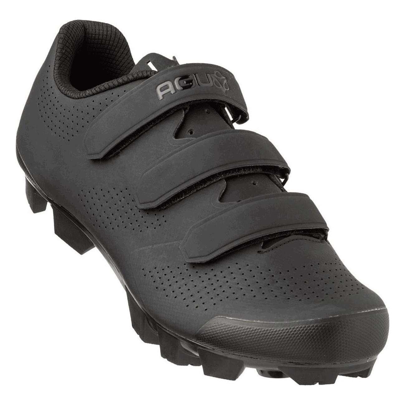 Zapatos MTB M410 Unisex Negros, Suela de Nylon, Cierre de Velcro, Talla 44 - 1