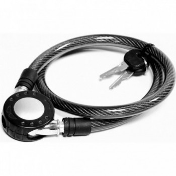 Candado de Cable BONINBIKE 15x1200 mm Negro con Cabeza Redonda para Bicicleta - 1