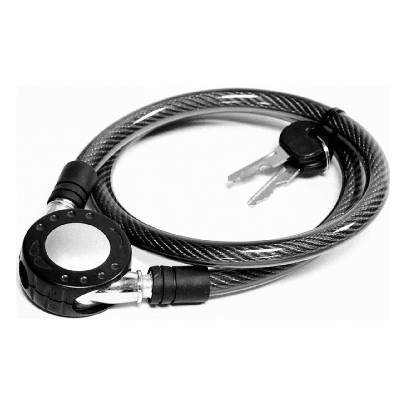 Cadenas à câble BONINBIKE 15x1200 mm Noir avec tête ronde pour vélo - 1