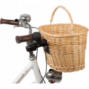 Panier en Osier M-Wave pour Guidon de Vélo, Marron, 38x28x27 cm, avec Support Clip - 2