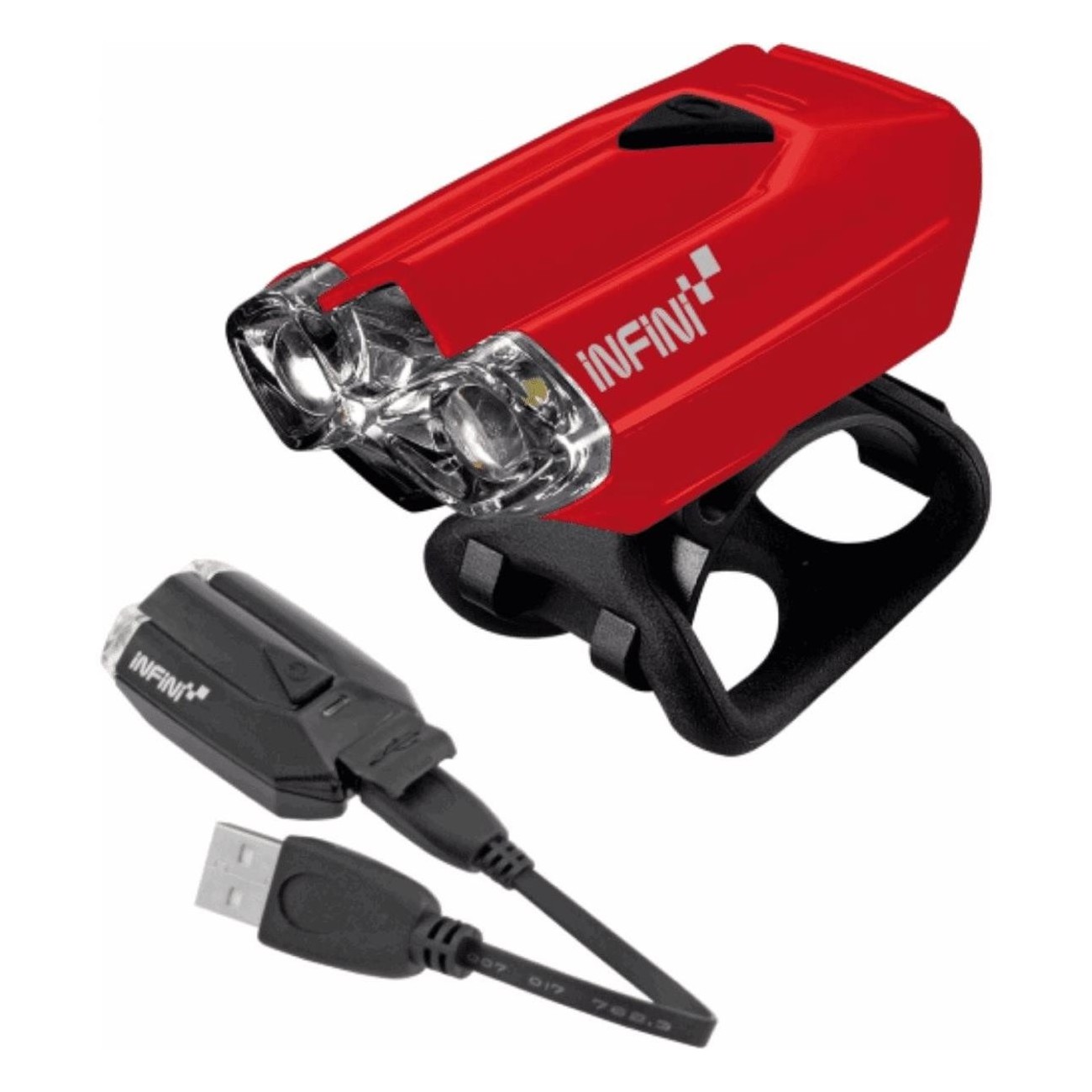 Luce Anteriore Ricaricabile INFINI LAVA 2 LED 80 Lumen USB Rossa per Bicicletta - 1 - Luci - 4712123261195