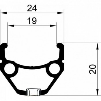 Cerchio in lega Dragon L-719 28' 32 fori anodizzato nero con occhielli singoli GBS e indicatore di usura - 2 - Cerchi - 08875390