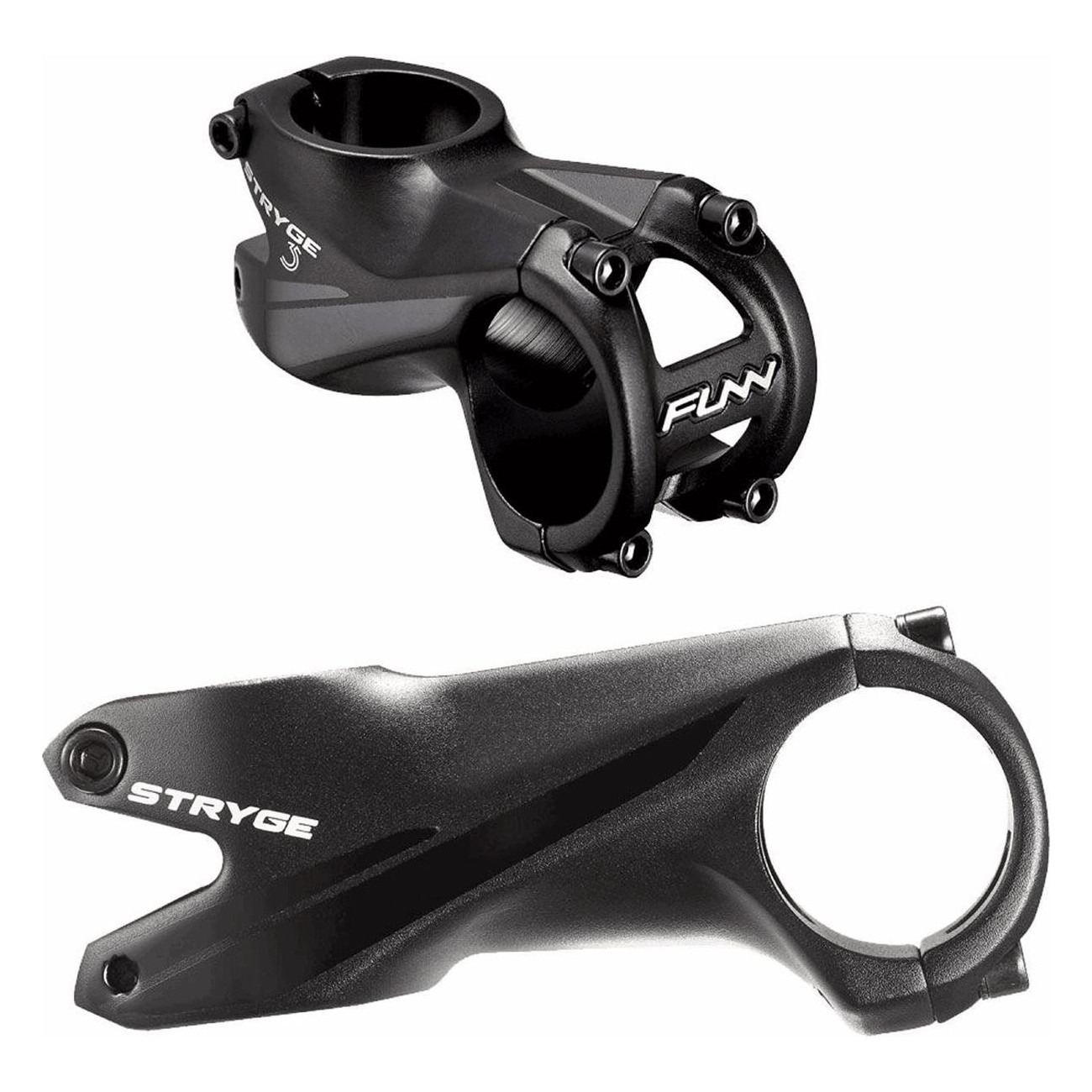 STRYGE Black Aluminum Handlebar Stem 31.8x60mm, 7° Angle, 28.6mm Compatible - 1