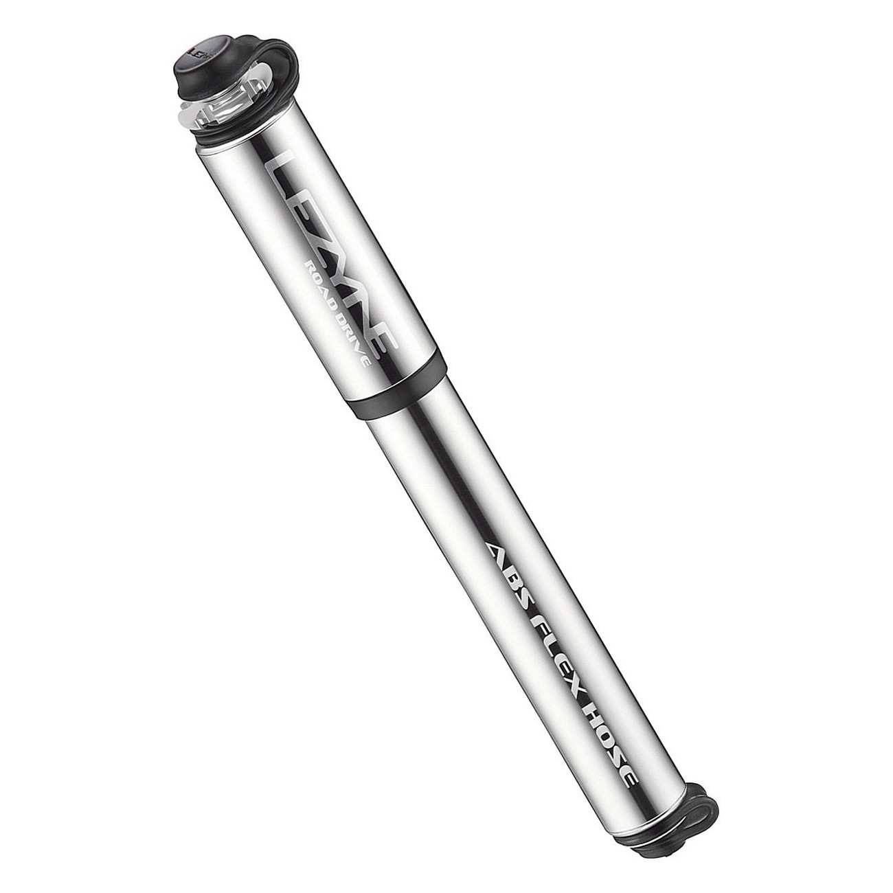 Pompe à main Lezyne Road Drive Medium en aluminium argenté, haute pression 160 psi - 1