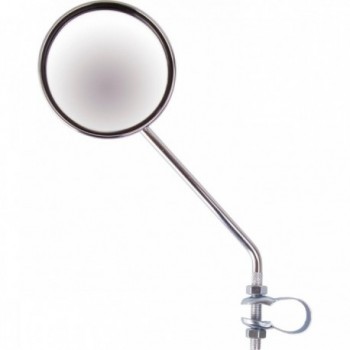 Chrome Round Bicycle Mirror 80mm with 220mm Adjustable Arm for Handlebar - 1