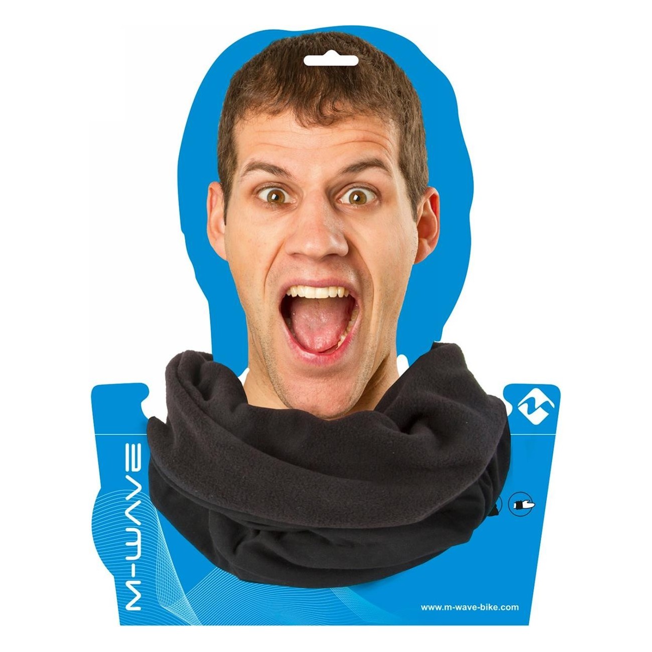 Bufanda Multifuncional de Pile Negro 100% Poliéster M-WAVE para Cuello y Cabeza - 2