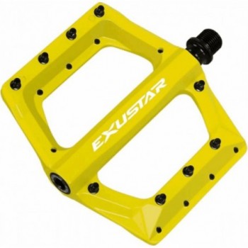 Exustar E-PB571 Yellow Aluminum MTB Flat Pedal 117x116mm - 1