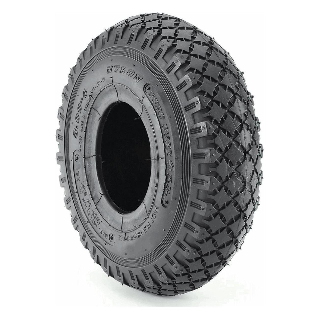 3.00-4 CHAOYANG Hard Tube Type Tire Black Treaded for Cart - 1