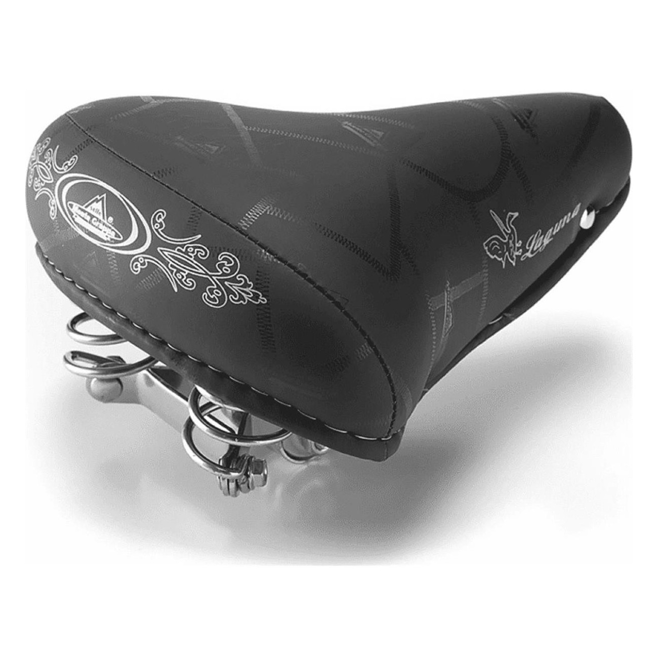 Selle Citybike Laguna Skay Noire avec Ressorts, 240x205 mm, Confort et Durabilité - 1