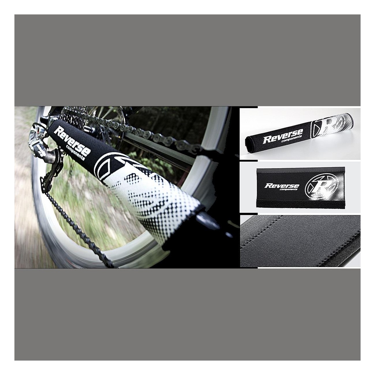 Black and White Neoprene Protection for Reverse Horizontal Sleeve - Chain Noise Reduction and Paint Protection - 1