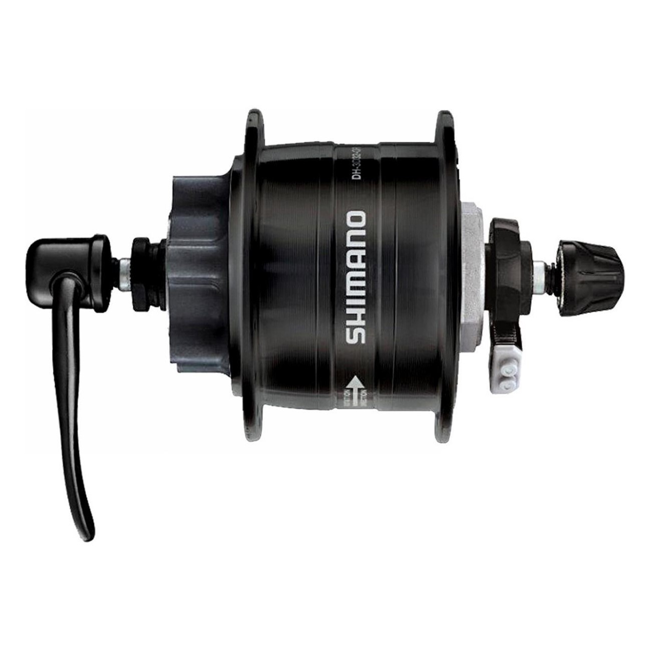 Shimano DH-3D32-QR 6V 3W 32H Black Dynamo Hub for Disc Brake 6-Bolt Rotor - 1