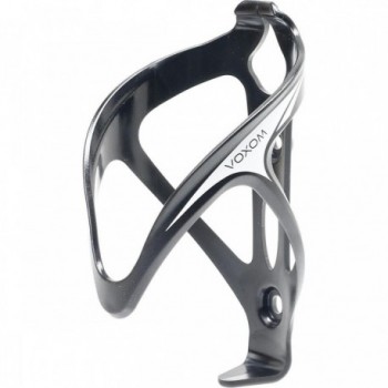 Voxom FH5 Black Bottle Cage with White Logo - Lightweight and Durable, 28g - 1