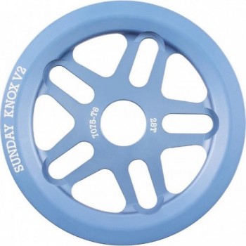 Sunday Knox V2 28T BMX Sprocket in 7075-T6 Aluminum, Frost Blue - 1