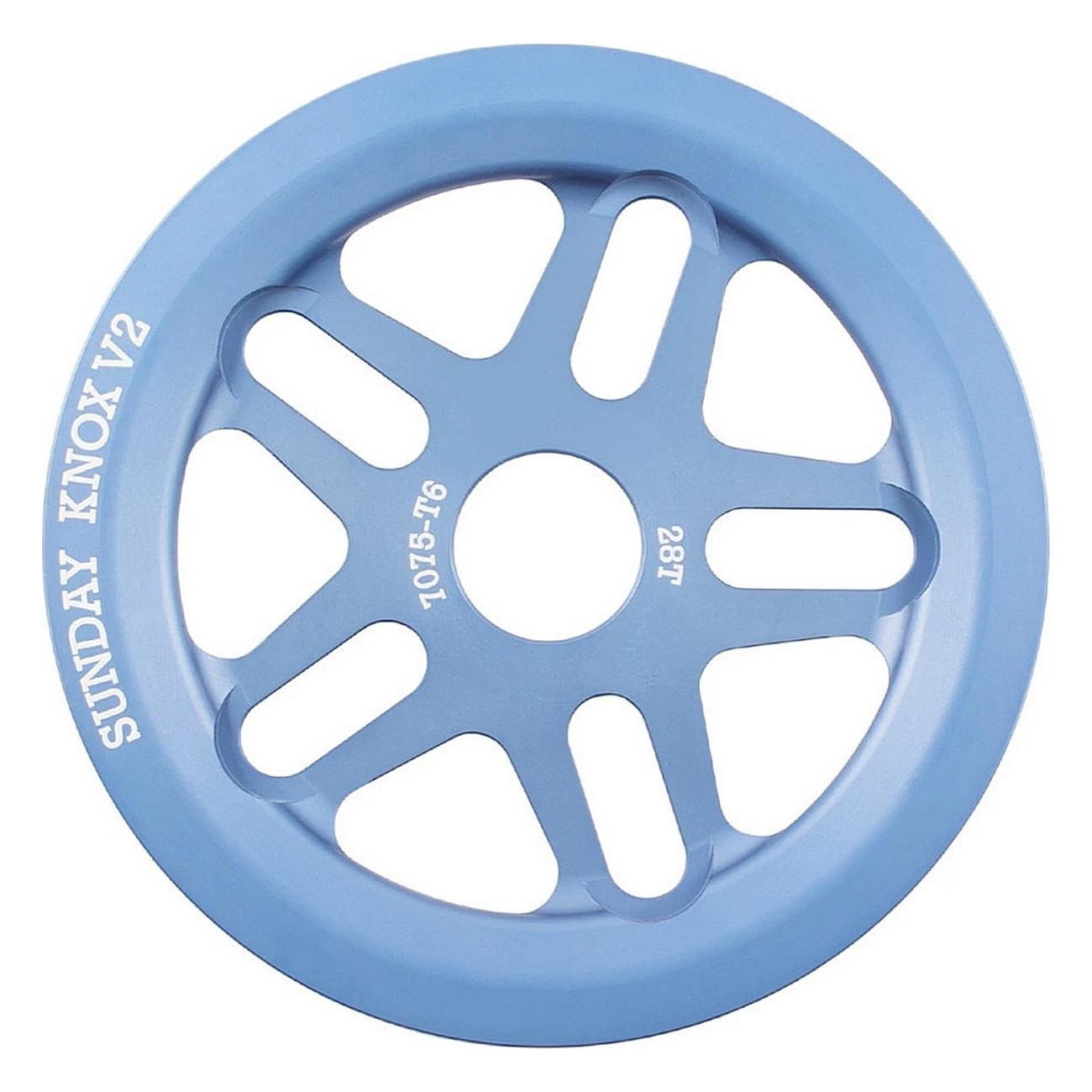 Sunday Knox V2 28T BMX Sprocket in 7075-T6 Aluminum, Frost Blue - 1