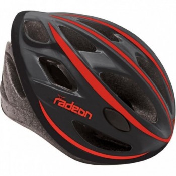 RADEON Helmet Black/Red One Size 58-61cm, 240g, 22 Vents, EN1078 Certified - 1