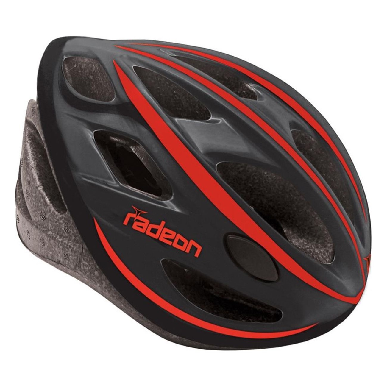 Casco RADEON Negro/Rojo Talla Única 58-61cm, 240g, 22 Agujeros, Certificado EN1078 - 1