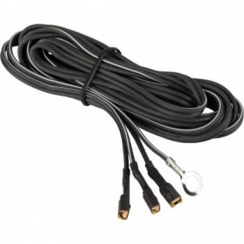 Cable Doble para Dinamo de Bicicleta Negro 220 cm con 3 Conectores y Ojal - 1