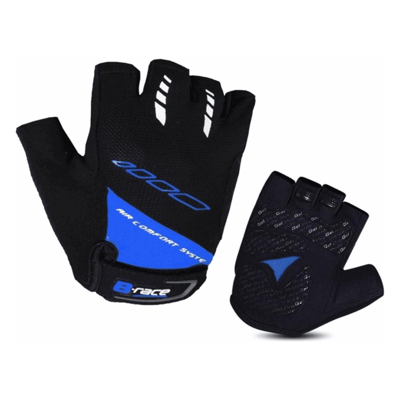 Summer Short Bump Gel Gloves Black/Blue XL with Ventilation and Grip - 1