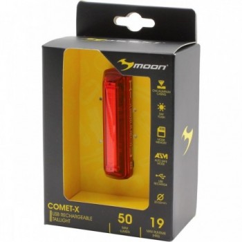 Moon Comet-X USB Rechargeable Red LED Rear Light with 30 LEDs, 15h Battery Life - 6