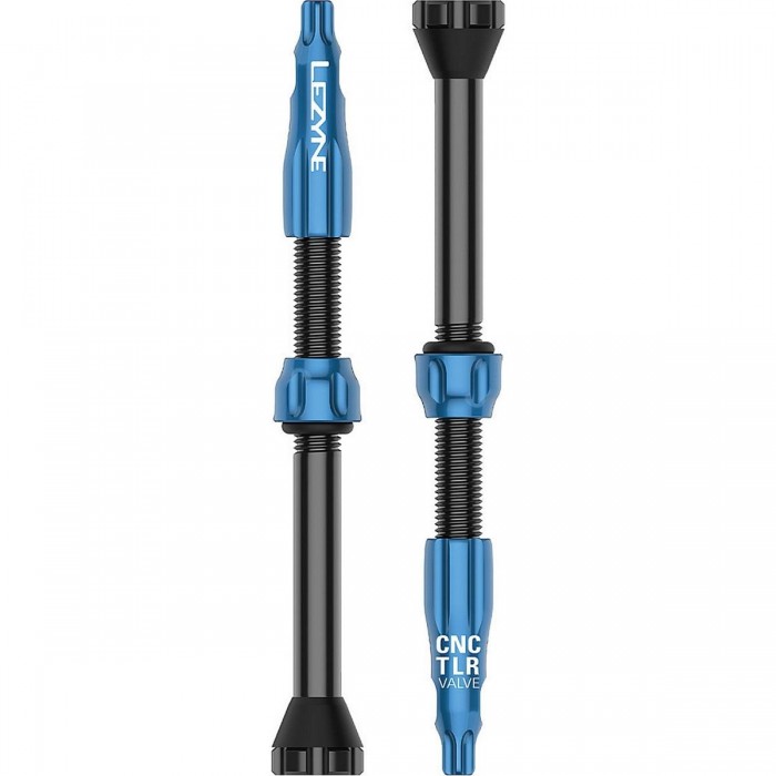 Lezyne CNC 60mm Tubeless Valve in Blue - 1 Pair - 1