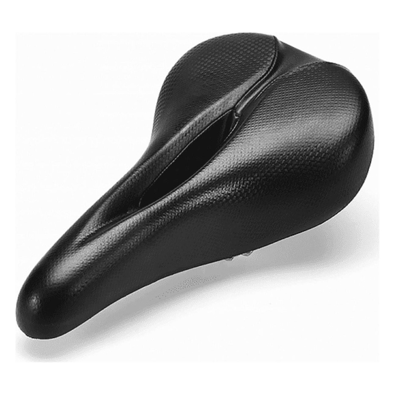 Selle MTB Offroad en Polyuréthane Noir avec Rail en Acier - 283x184 mm, 376g - 1