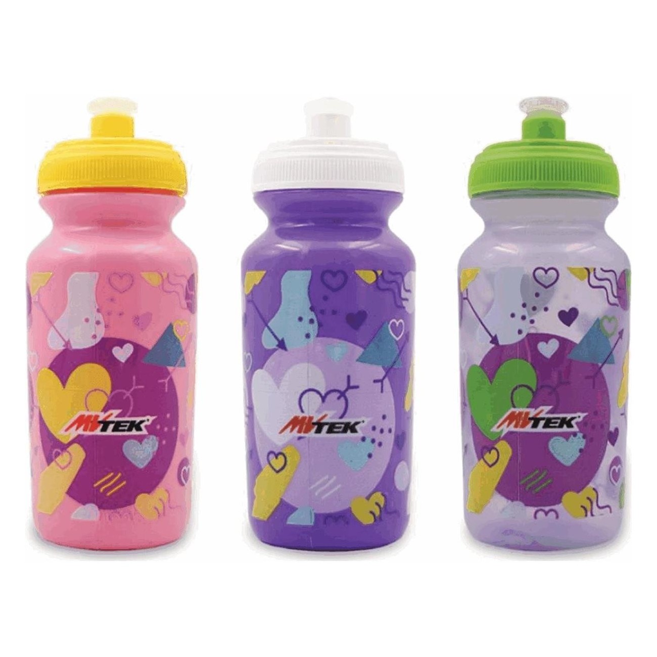 380ml Girls Water Bottle MVTEK - Set of 3 Assorted Colors - 1