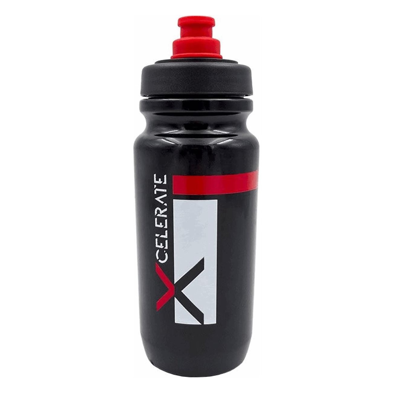 Borraccia X-Celerate 550ml Nero/Rosso con Valvola MVTEK, Leggera 66g, Polietilene Inodore - 1 - Borracce - 8005586229021