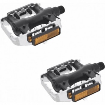 Nylon MTB Offroad Pedals 105x81 mm Black/Silver - 306g - 1