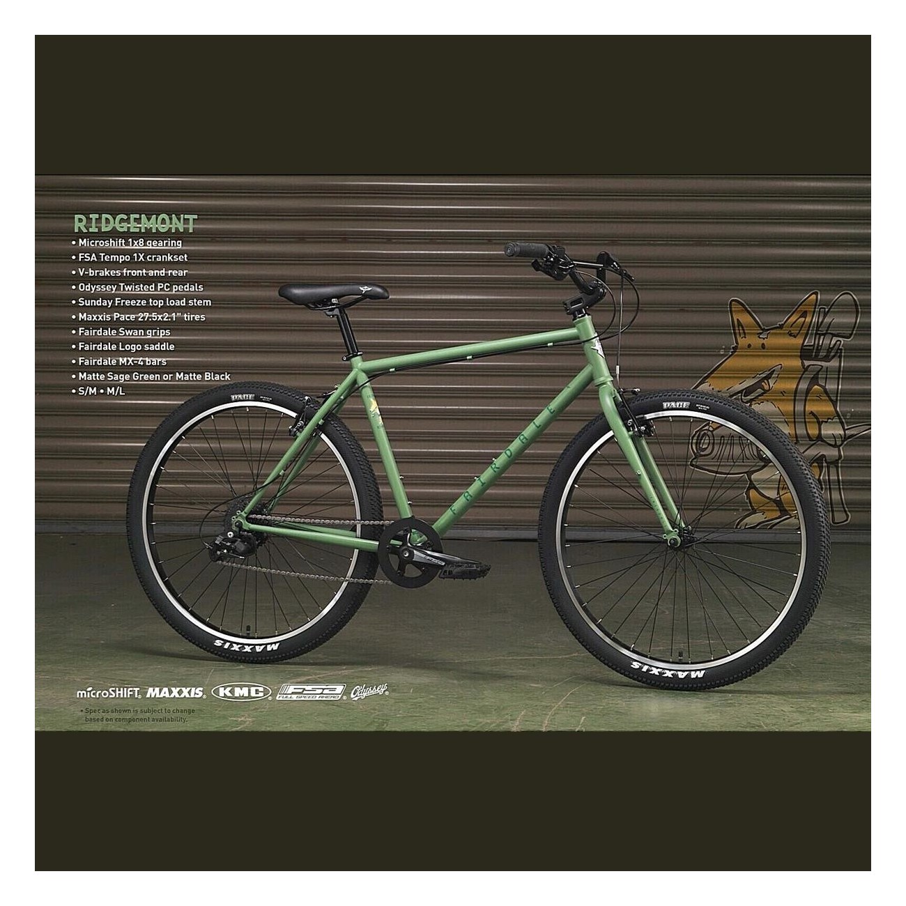 Fairdale Ridgemont M/L Matte Black Bike with Steel Frame and V-Brakes - 1