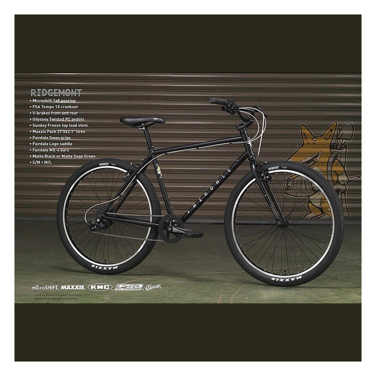 Fairdale Ridgemont M/L Matte Black Bike with Steel Frame and V-Brakes - 2