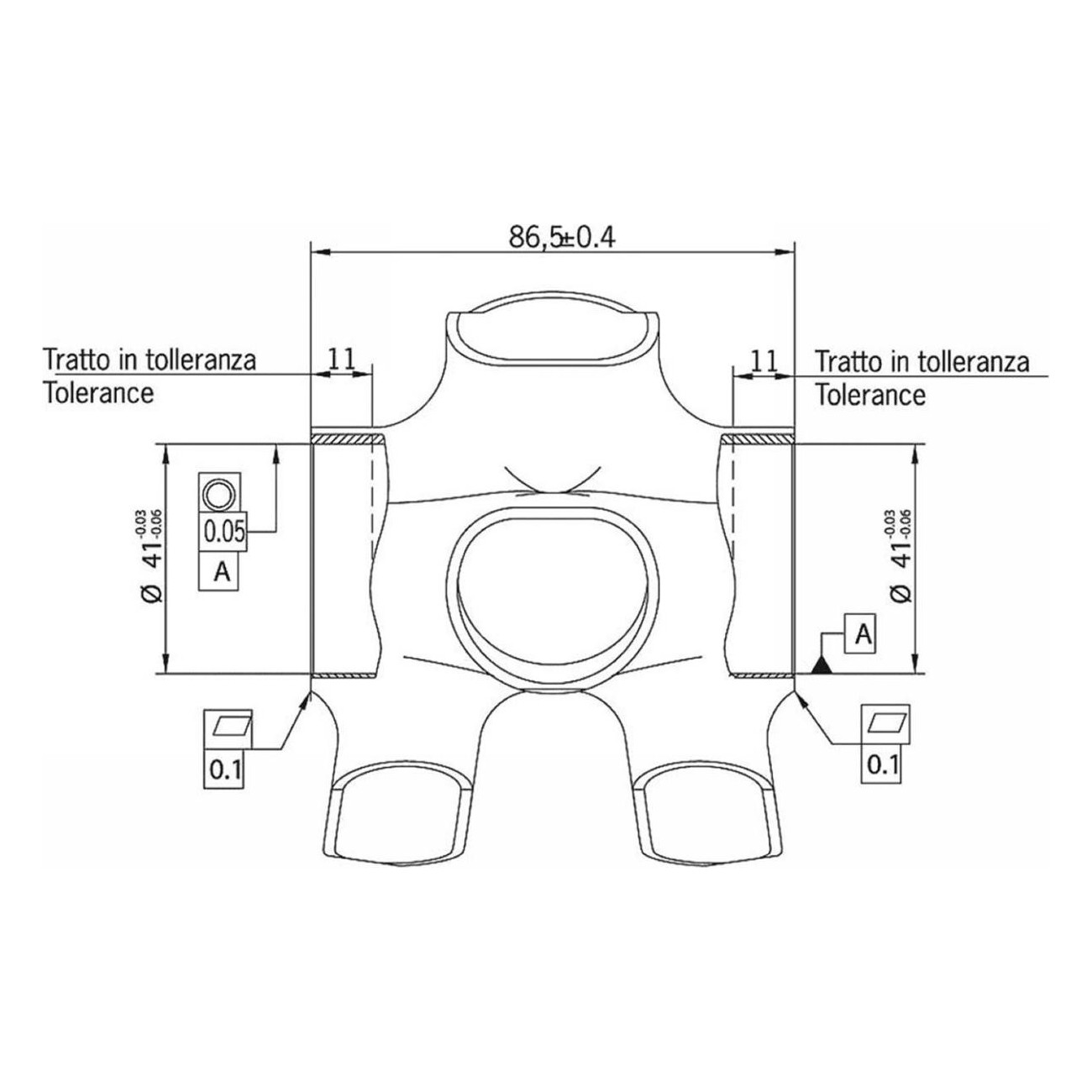 Zentralbewegung Press Fit 86.5x41mm EVO MAX aus Aluminium AL 7075 T6 CNC für Fahrräder - 2