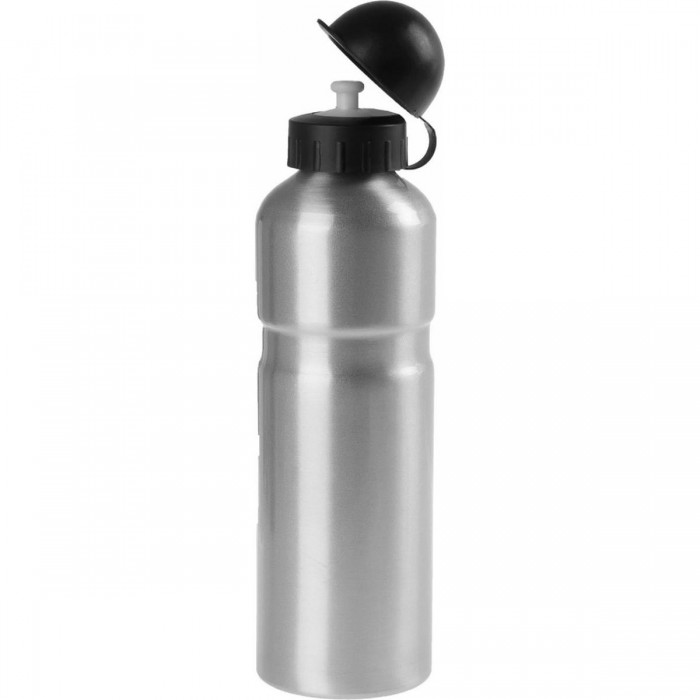 750ml Silver Aluminum Water Bottle with Black Cap, TÜV Certified - 1