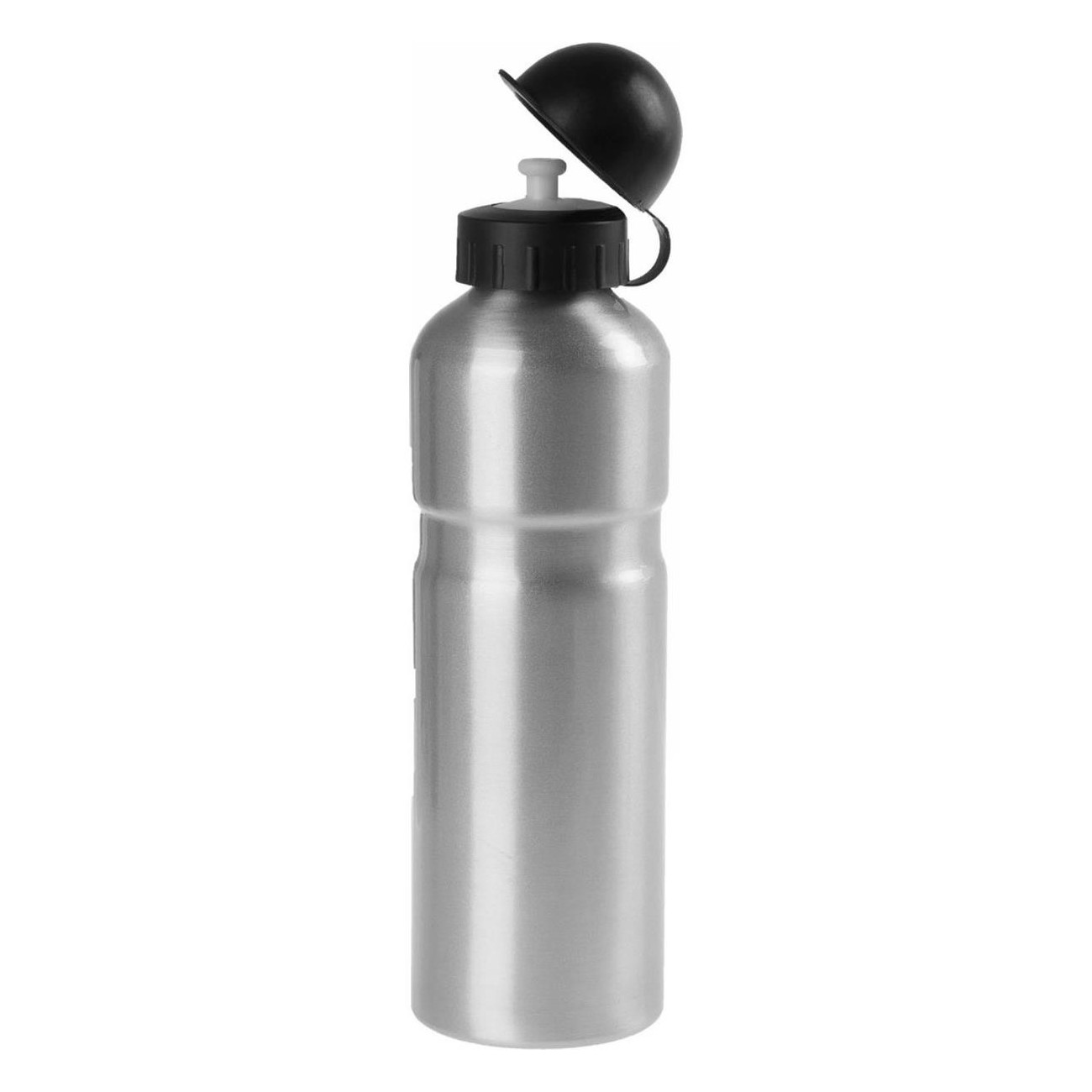 750ml Silver Aluminum Water Bottle with Black Cap, TÜV Certified - 1