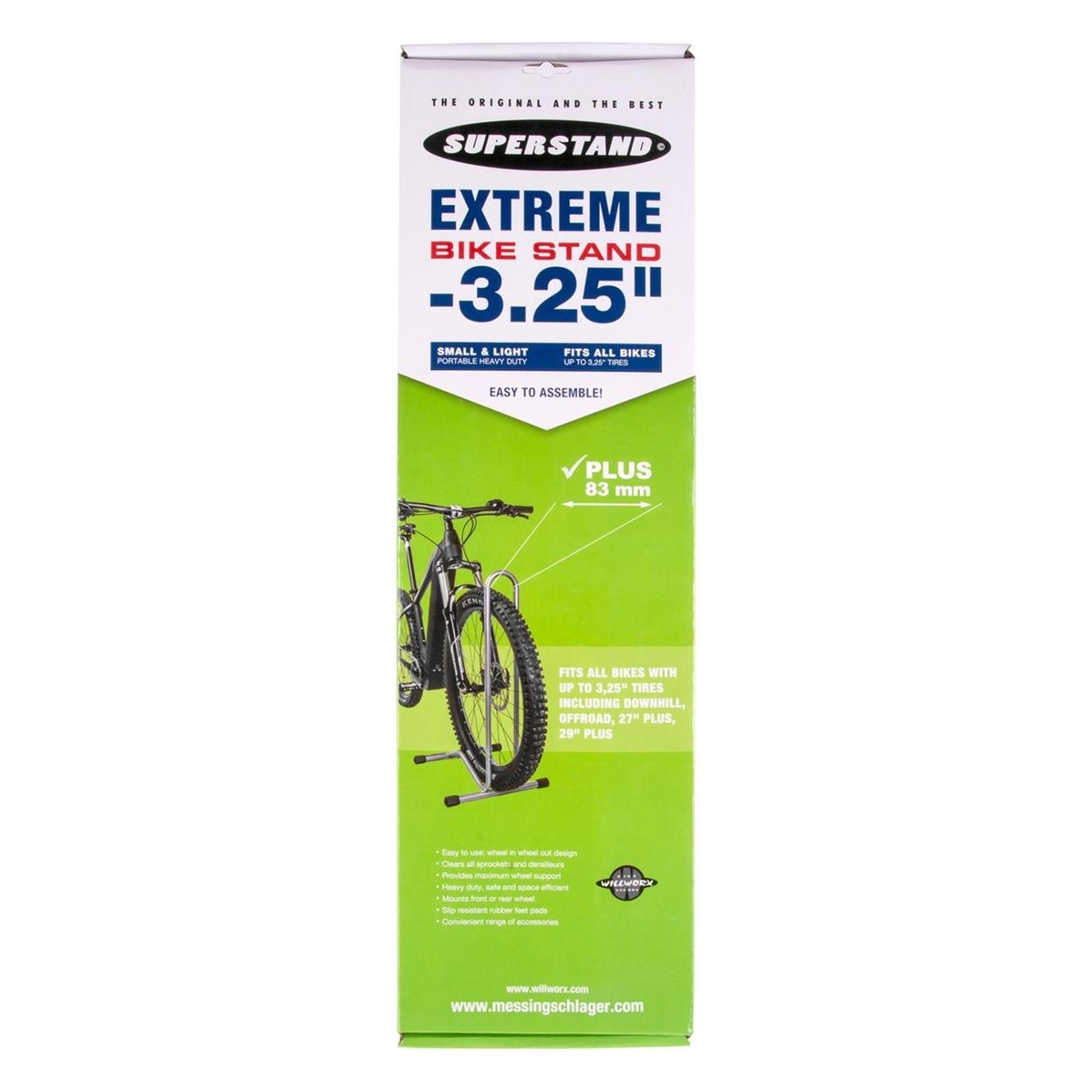 Expositor de bicicletas Willworx Extreme para neumáticos hasta 3,25 pulgadas EK - 4