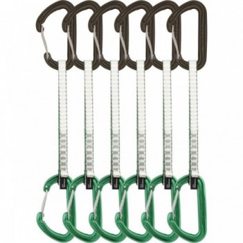 Set aus 6 Tech-Table Expressen 18 cm in Grün mit Standardkarabinern und Dyneema® Sling - Leicht und Vielseitig für Klettern - 1