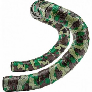 Cinta de Manillar Gravel Super Sticky Kush Camo con Tapón Negro de Aluminio - 1