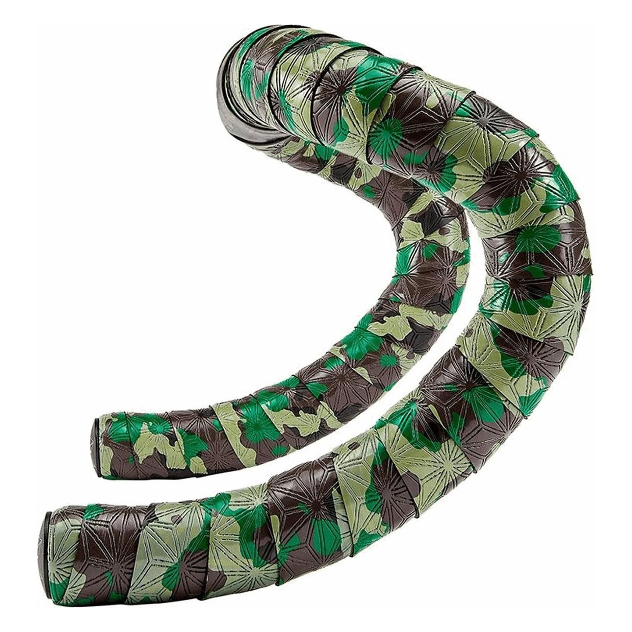 Gravel Super Sticky Kush Camo Handlebar Tape with Black Aluminum Cap - 1