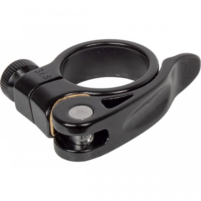 ZOOM Black Aluminum Seat Clamp with Quick Release 31.8 mm - EN 14766 Certified - 1