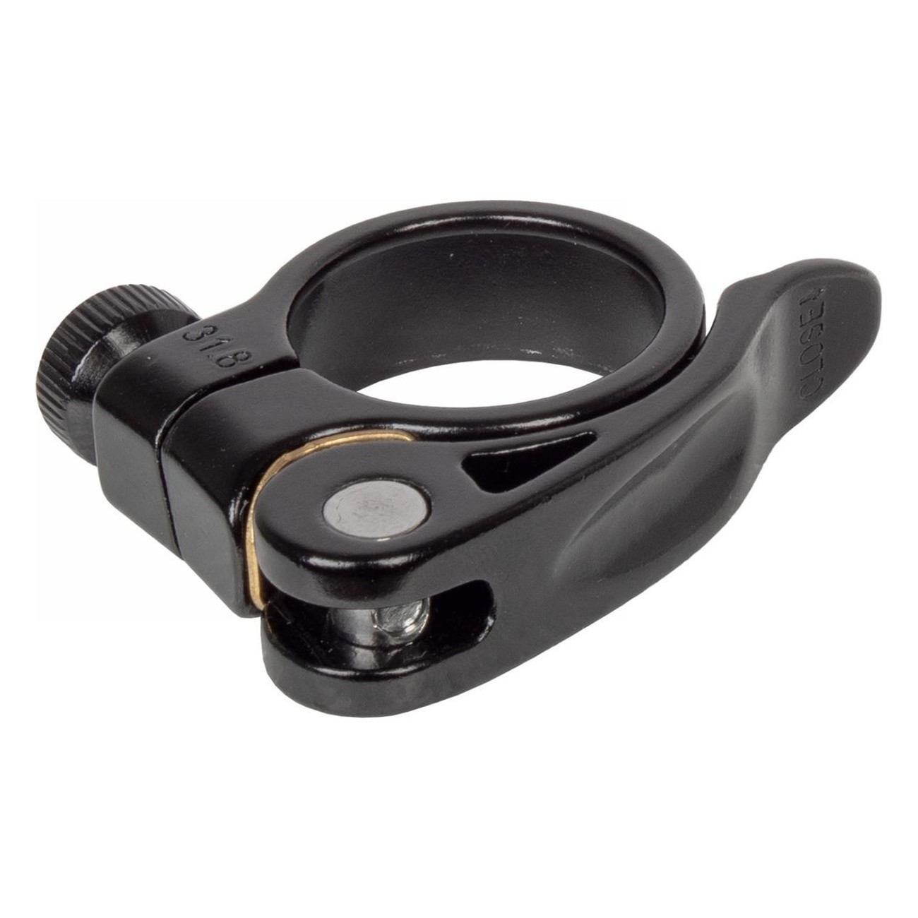 Collier de Selle ZOOM en Aluminium Noir avec Détachement Rapide 31,8 mm - Certifié EN 14766 - 1