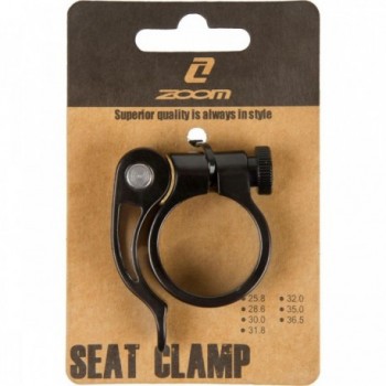 Collier de Selle ZOOM en Aluminium Noir avec Détachement Rapide 31,8 mm - Certifié EN 14766 - 3